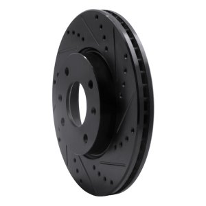 Hyundai Sonata Brake Rotor (1) - Front Right - R1 Concepts - Drilled & Slotted - Black - `02-`06